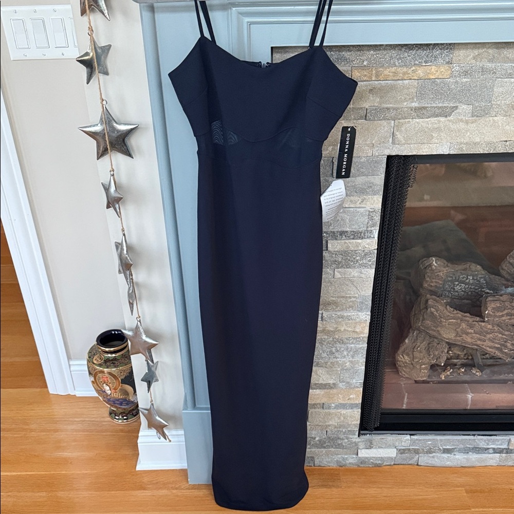 Donna Morgan Elegant Black Spaghetti Strap Dress size 0